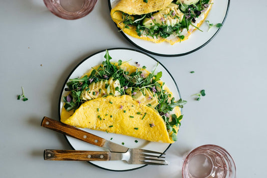 Omelet with Pasture-Raised Eggs and Mixed Microgreens